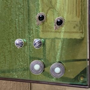 Clip on earrings  Costume Jewelry set of 3 clip on earrings